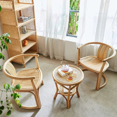 Boho Bamboo Cane Rattan Chair