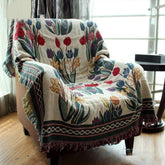 Country Style Floral Throw