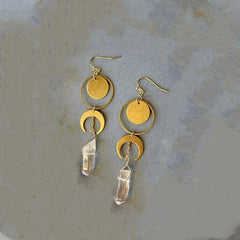 Crescent Moon Celestial Crystal Earring