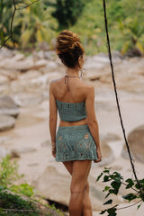 Crochet Bikini Top Skirt Set