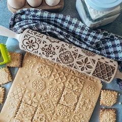 Festive Embossed Rolling Pin