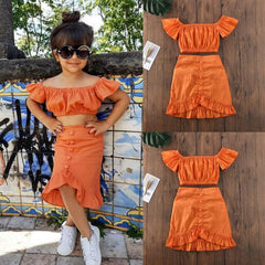 Eden Baby Girl Orange Two Pieces Set
