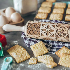 Festive Embossed Rolling Pin