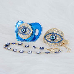 Evil Eye Pacifier and Clip Set