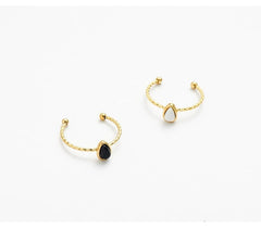 Natural Stone Water Drop Ring