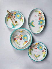 Nordic Style Floral Plates Set