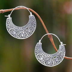 Semi Circle Boho Hoop Earrings
