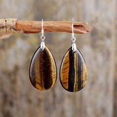 Teardrop Gemstone Dangle Earrings