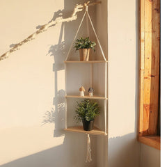 Triangle Macrame Wall Shelf