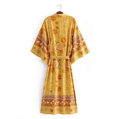Demelza Yellow Floral Kimono