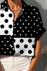 Women's Trending Polka Dot Short Sleeve Shir