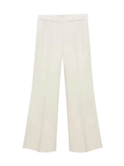 Women's Two Pieces Suit Notch Lapel Jacket Wide Leg Pants