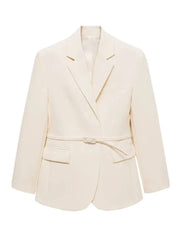 Women's Two Pieces Suit Notch Lapel Jacket Wide Leg Pants