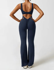 Elodie V-Back Flared Jumpsuit