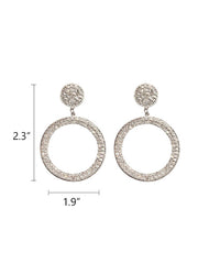 Pendientes de aro con brillantina y diamantes de imitación europeos