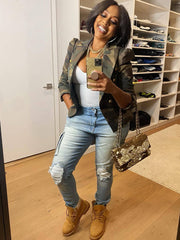 Chaquetas de manga larga con estampado de camuflaje