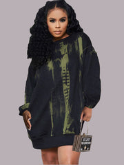 Long Sleeves Tie Dyed Print Pullover