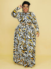 Conjunto de dos piezas con top de leopardo y falda larga en talla grande