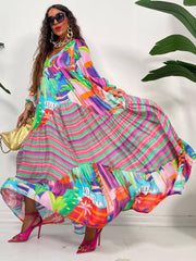 Long Sleeve Floral Print Bodycon Maxi Dresses