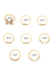 Eight Piece Rhinestone Rings Sets