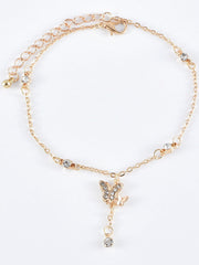 Tobilleras con cadena y colgante de mariposa