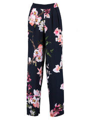 High Waist Floral Print Wide Leg Pants