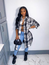 Camisa a cuadros de manga larga Abrigos largos