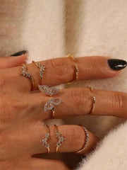 Eight Piece Rhinestone Rings Sets