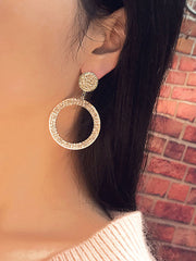 Pendientes de aro con brillantina y diamantes de imitación europeos