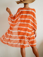 Trajes de baño de tres piezas con estampado tie-dye