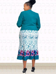 Cárdigans de dos piezas con broche y vestidos midi florales