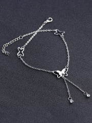 Süße Schmetterling Quaste Strass Fußkettchen