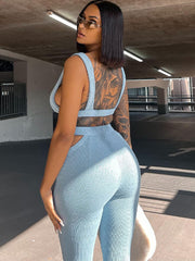 Solid Sleeveless Vest and Flared Pants Set