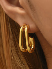 Minimalistische doppellagige geometrische Ohrringe