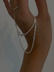 Collar minimalista con brillantina y diamantes de imitación