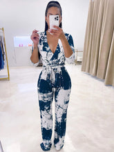 Long Sleeves Tie Dyed Print Jumpsuits
