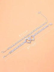 Tobilleras con brillantina y diamantes de imitación en forma de corazón