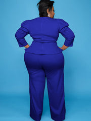 Plus Size Peplum Tops + Wide Leg Pants