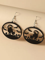 Pendientes de gato oscuro ahuecados de Halloween