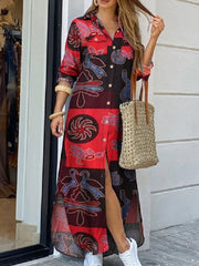 Camisa maxi con solapa y botones