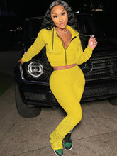 Sudadera con capucha y cremallera de dos piezas, pantalones largos