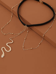 Cadena para la pierna con colgante de serpiente