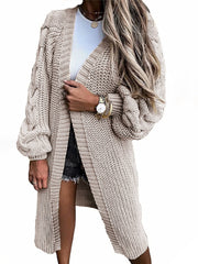 Midi-Cardigan mit Laternenärmeln