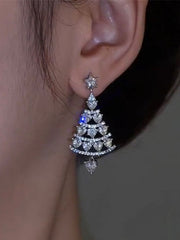 Pendientes colgantes con dijes de diamantes de imitación