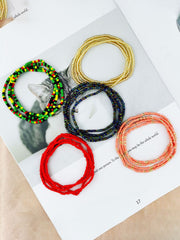 Cinturones étnicos multicapa multicolor