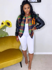 Chaquetas de béisbol con estampado de cuadros de manga larga