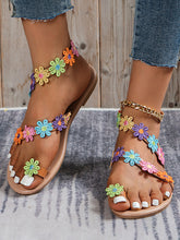 Sandalias con aro para el dedo del pie con estampado floral