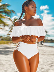 Trajes de baño de dos piezas con hombros descubiertos y braguitas