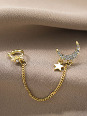 Quastenohrringe mit Mond- und Sternanhänger