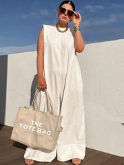 Mono liso sin mangas con pierna ancha